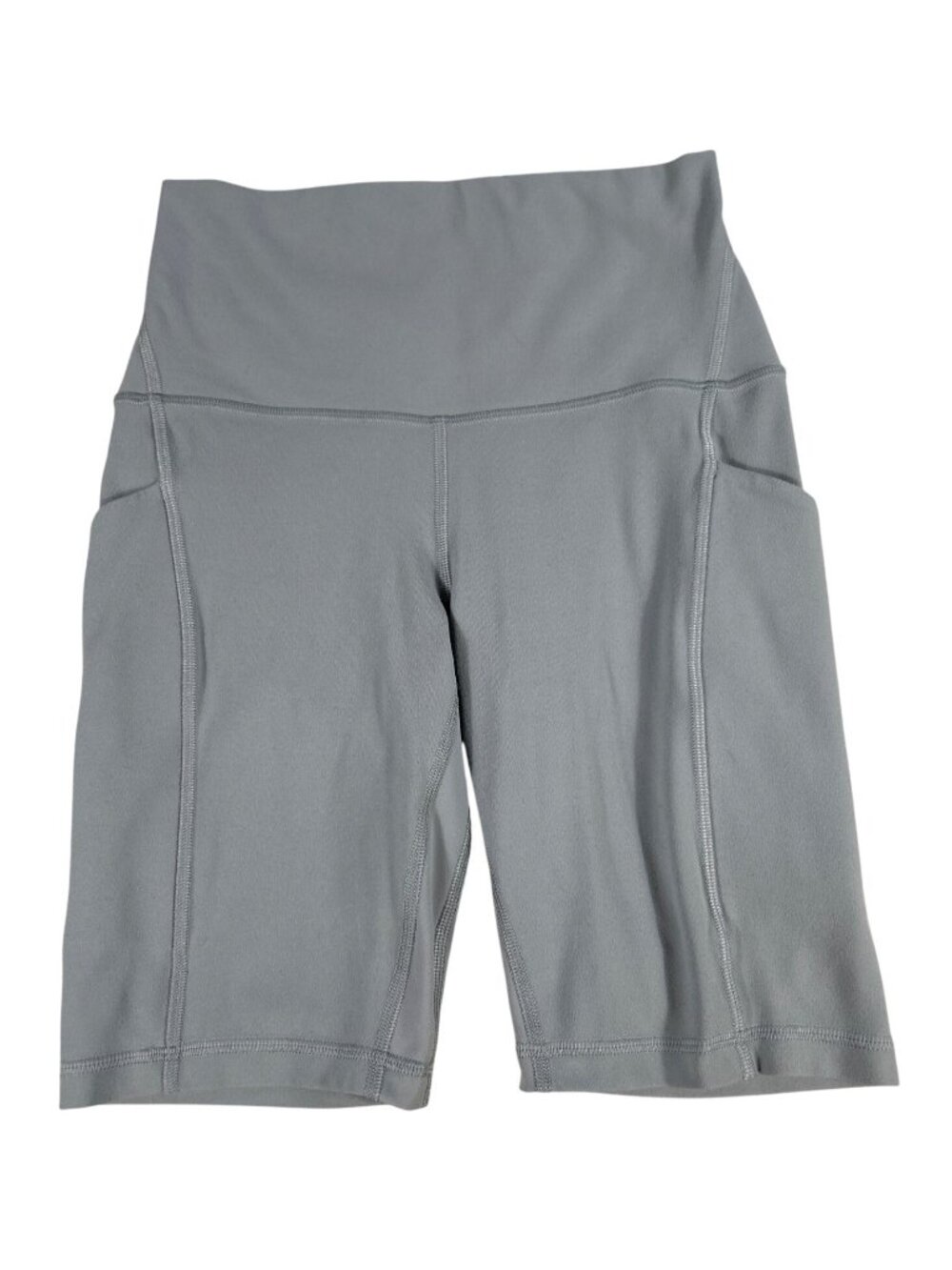 Lululemon Gray Biker Shorts Women's 4 With High Waistband Stretch Active Yoga
